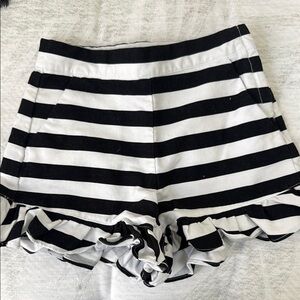 Janie and Jack Black and White Striped Ruffle Hem Shorts